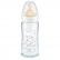 NUK First Choice - стъклено шише Temperature Control 240мл. с каучуков биберон за хранене 0-6мес.